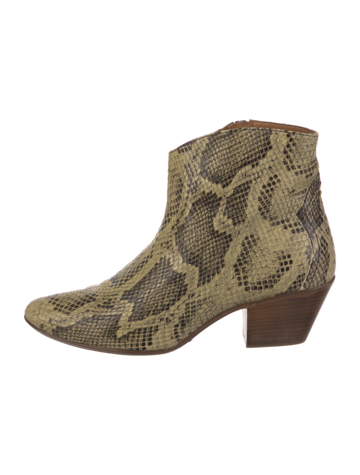 Isabel Marant Leather Animal Print Western Boots