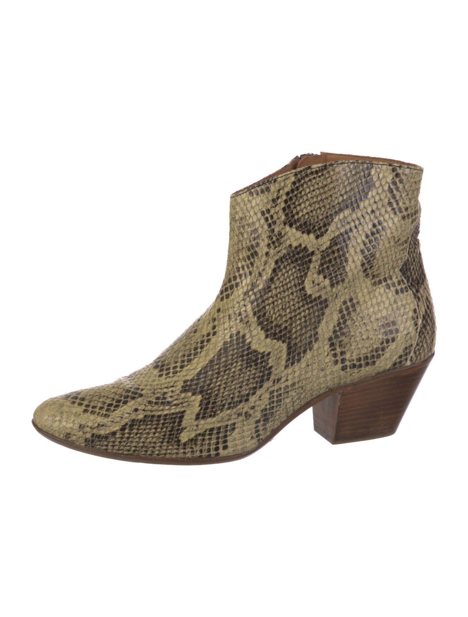 Isabel Marant Leather Animal Print Western Boots