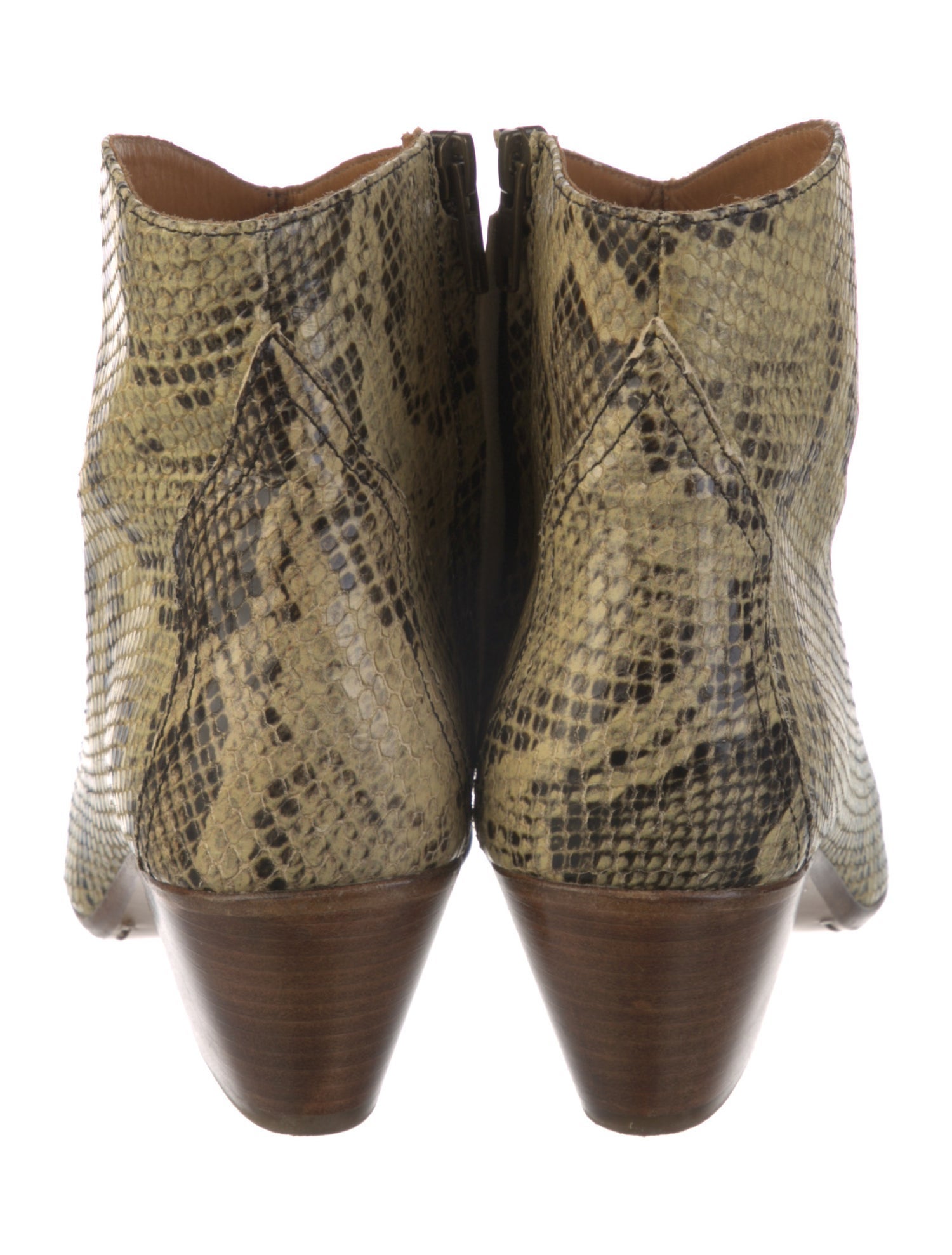 Isabel Marant Leather Animal Print Western Boots