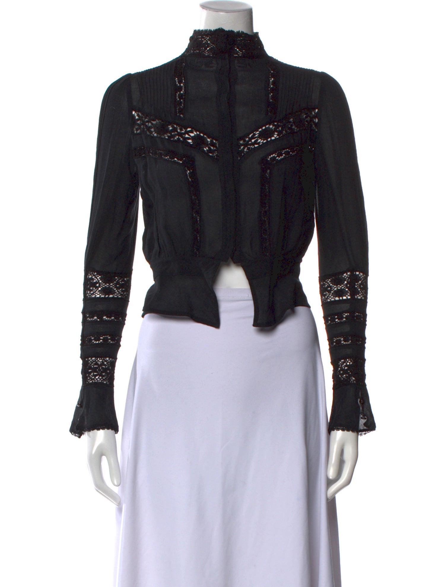 Isabel Marant Mock Neck Long Sleeve Crop Top