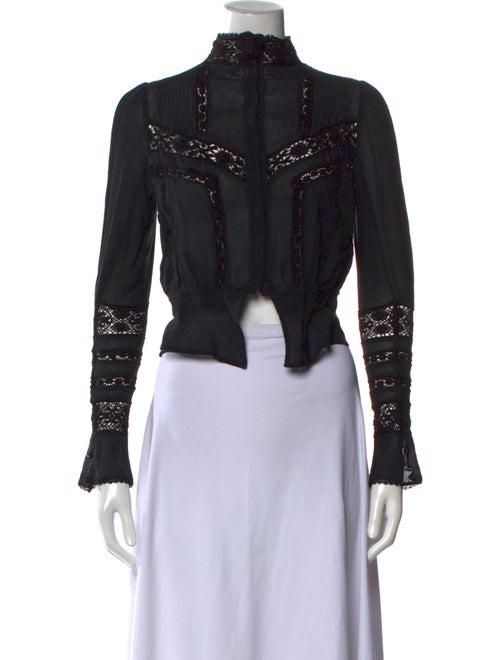 Isabel Marant Mock Neck Long Sleeve Crop Top