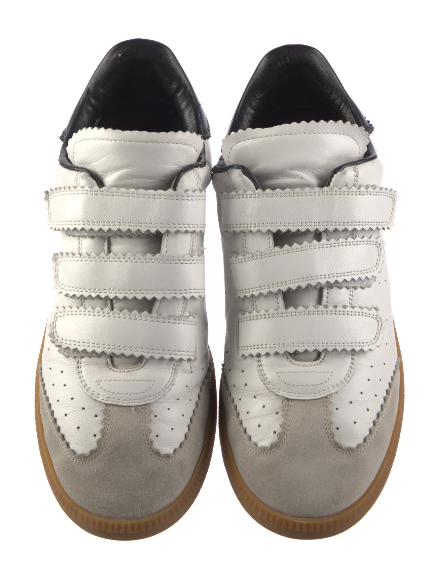Isabel Marant Leather Colorblock Pattern Sneakers