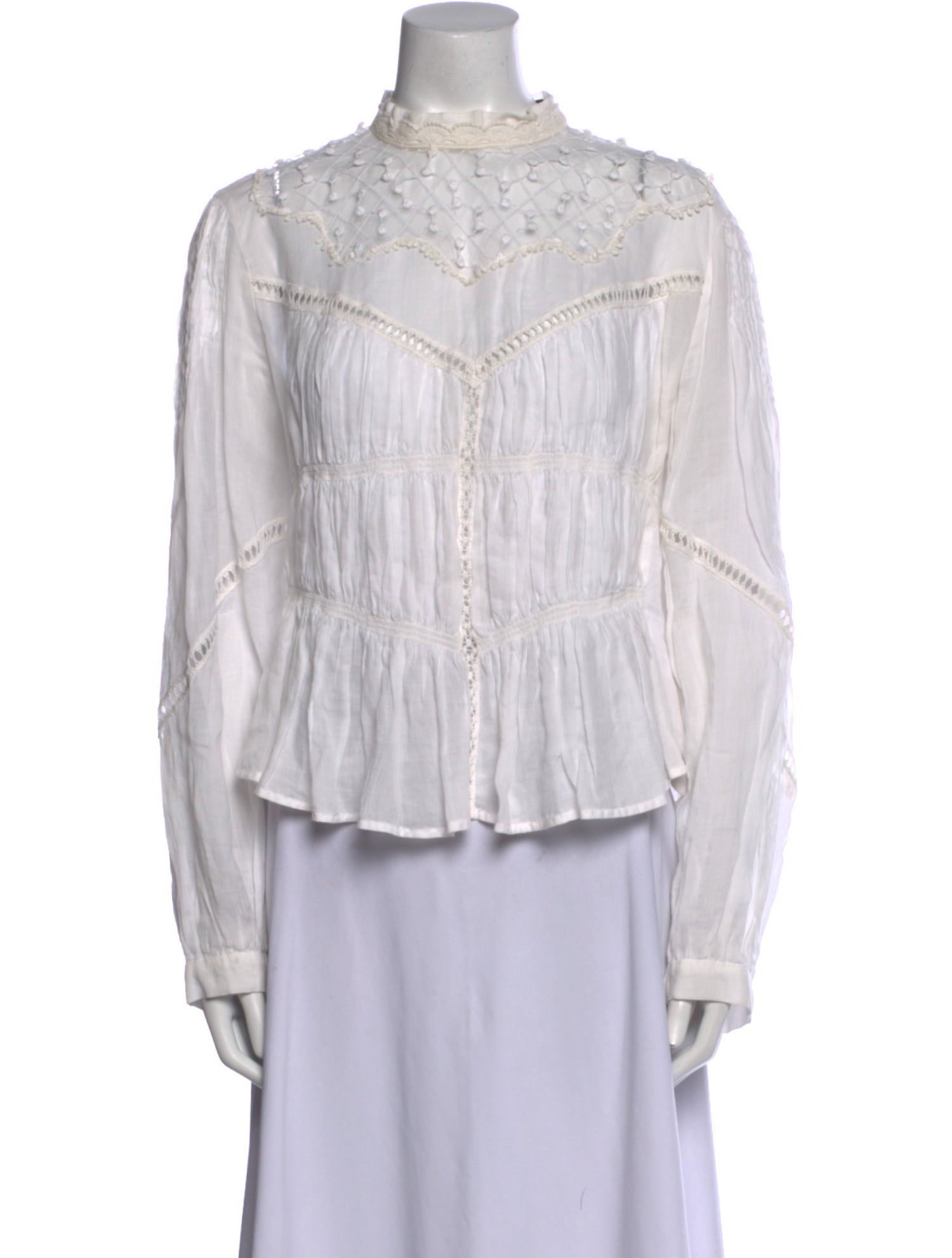 Isabel Marant Mock Neck Long Sleeve Blouse