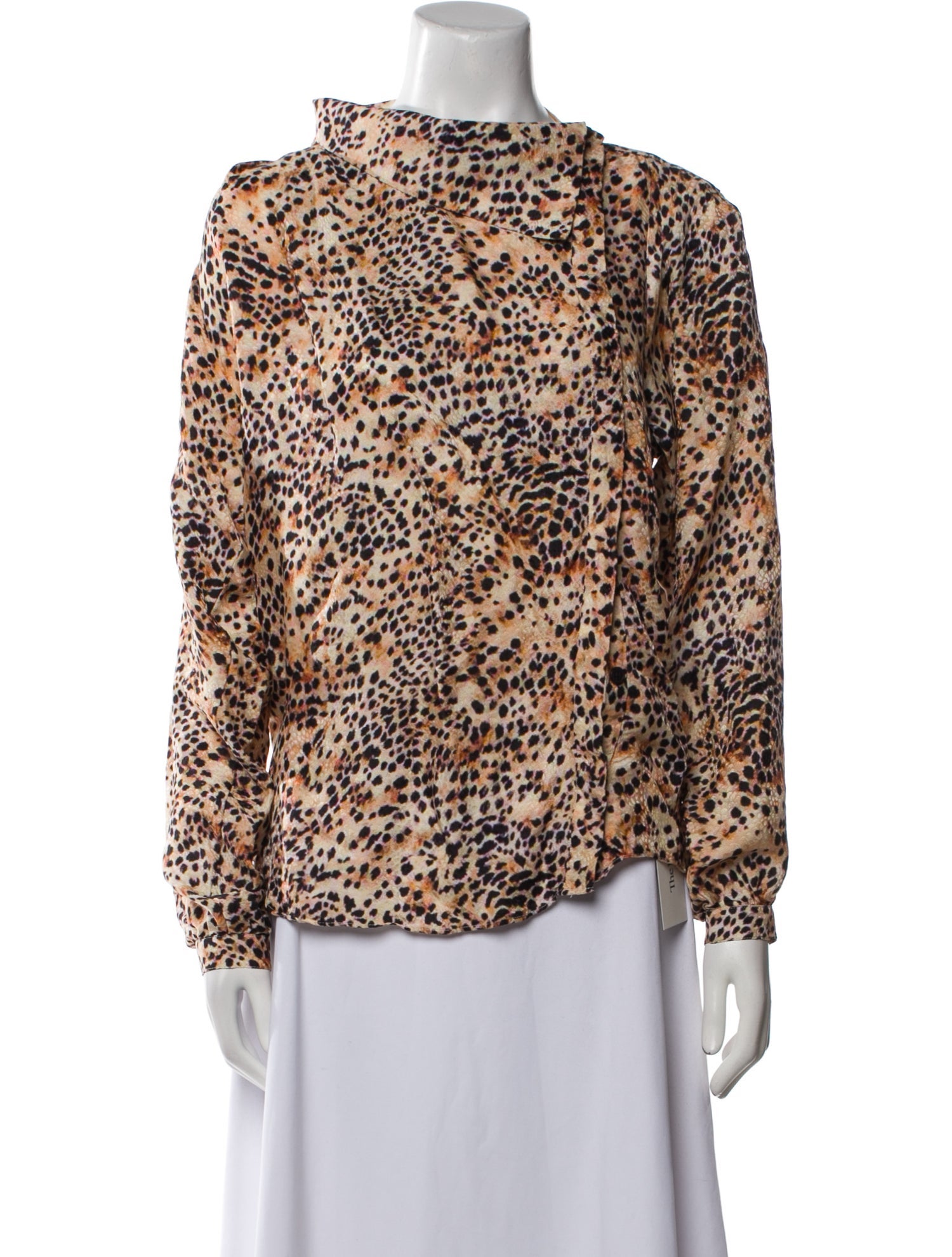 Isabel Marant Animal Print Mock Neck Blouse