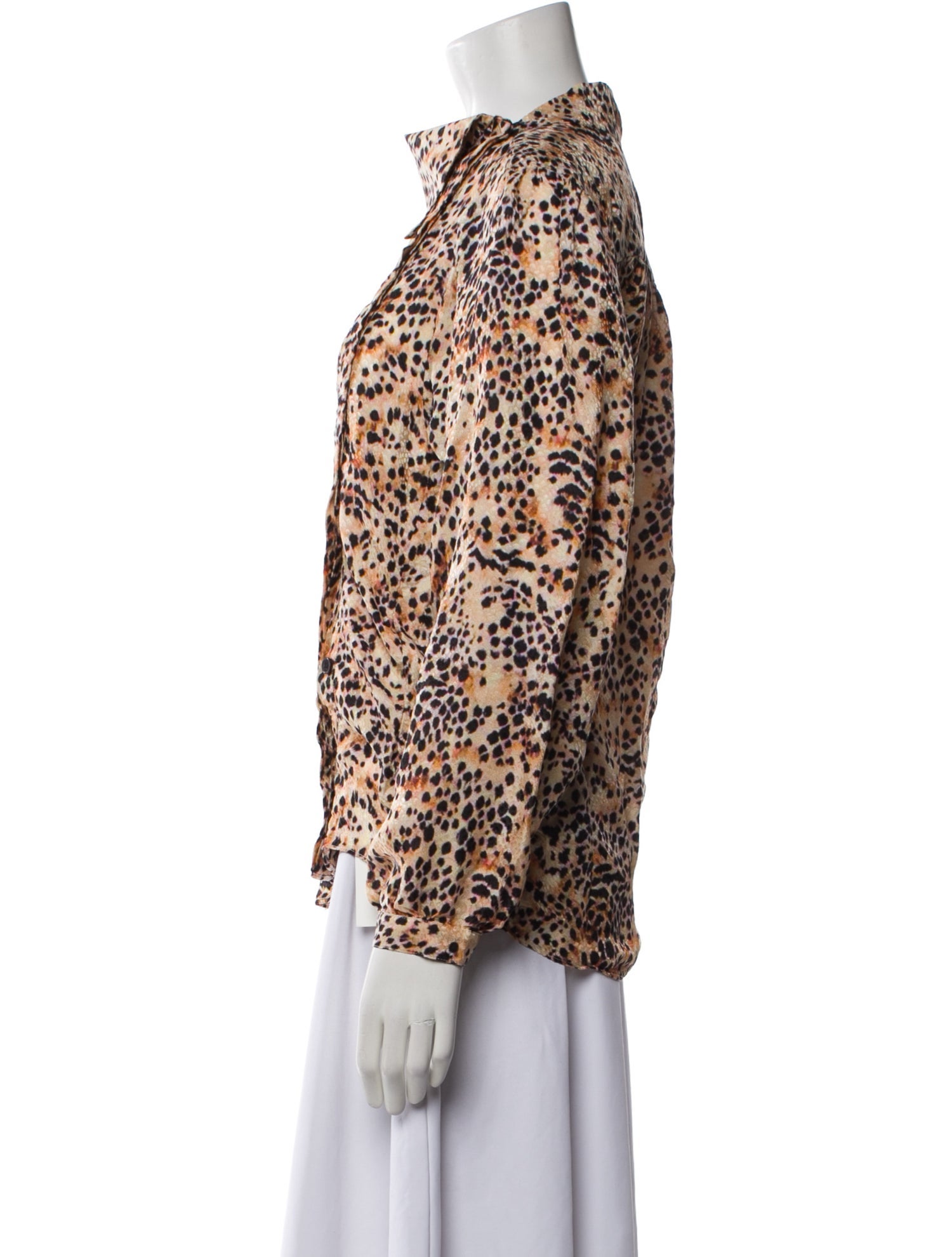 Isabel Marant Animal Print Mock Neck Blouse