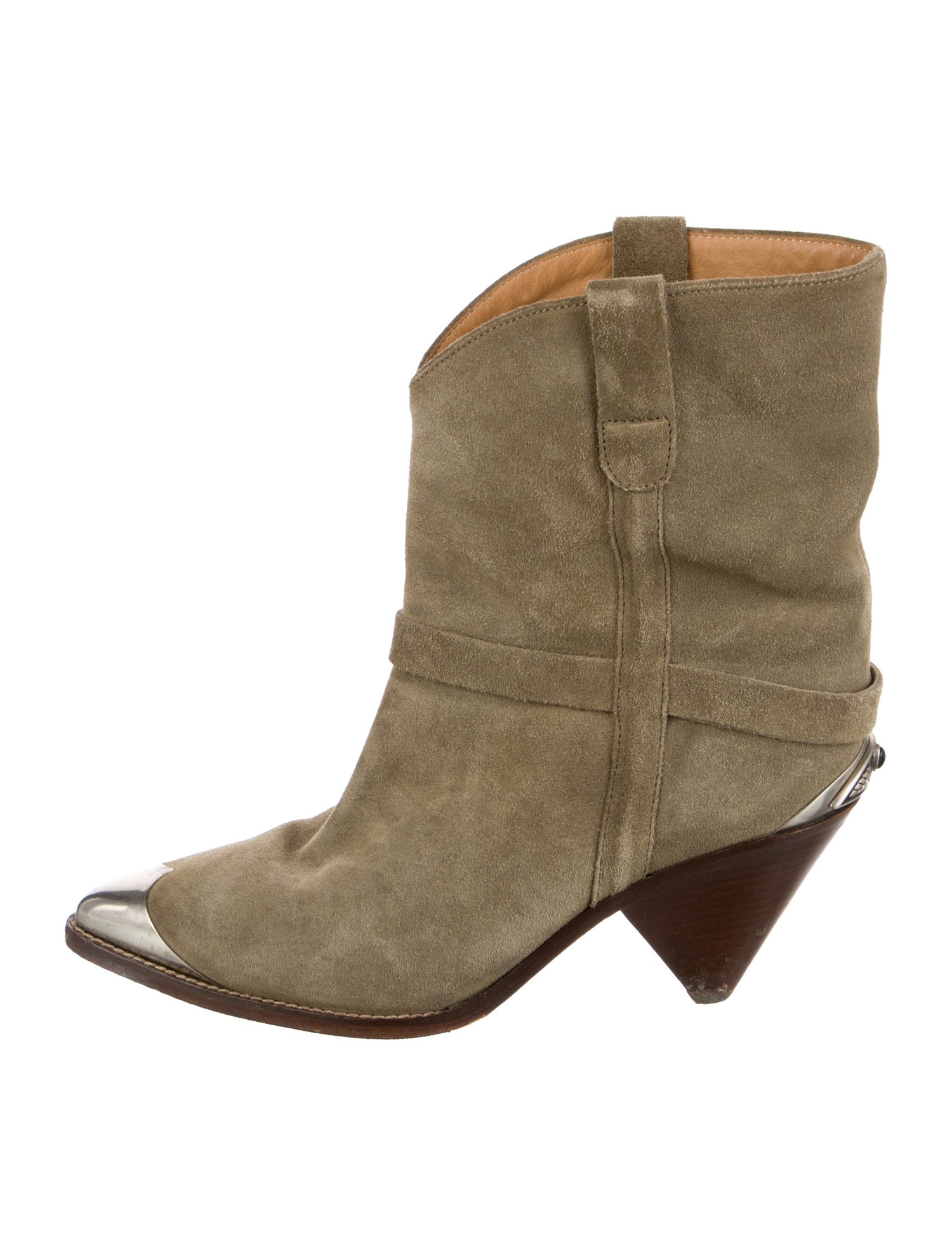 Isabel Marant Suede Beaded Accents Western Boots