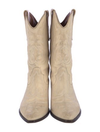 Isabel Marant Leather Colorblock Pattern Western Boots
