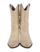 Isabel Marant Leather Colorblock Pattern Western Boots