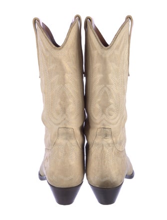 Isabel Marant Leather Colorblock Pattern Western Boots