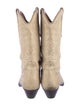 Isabel Marant Leather Colorblock Pattern Western Boots