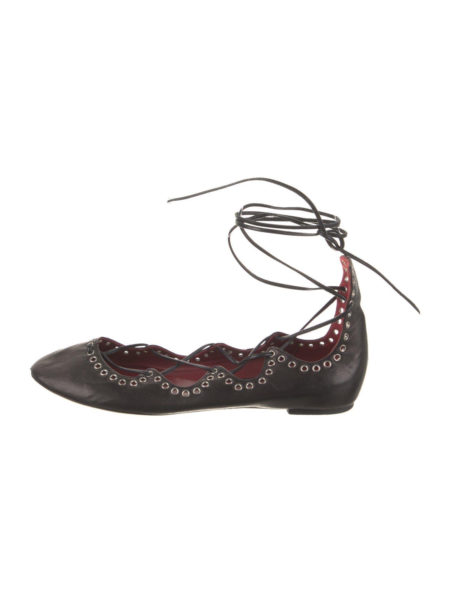 Isabel Marant Leather Studded Accents Flats