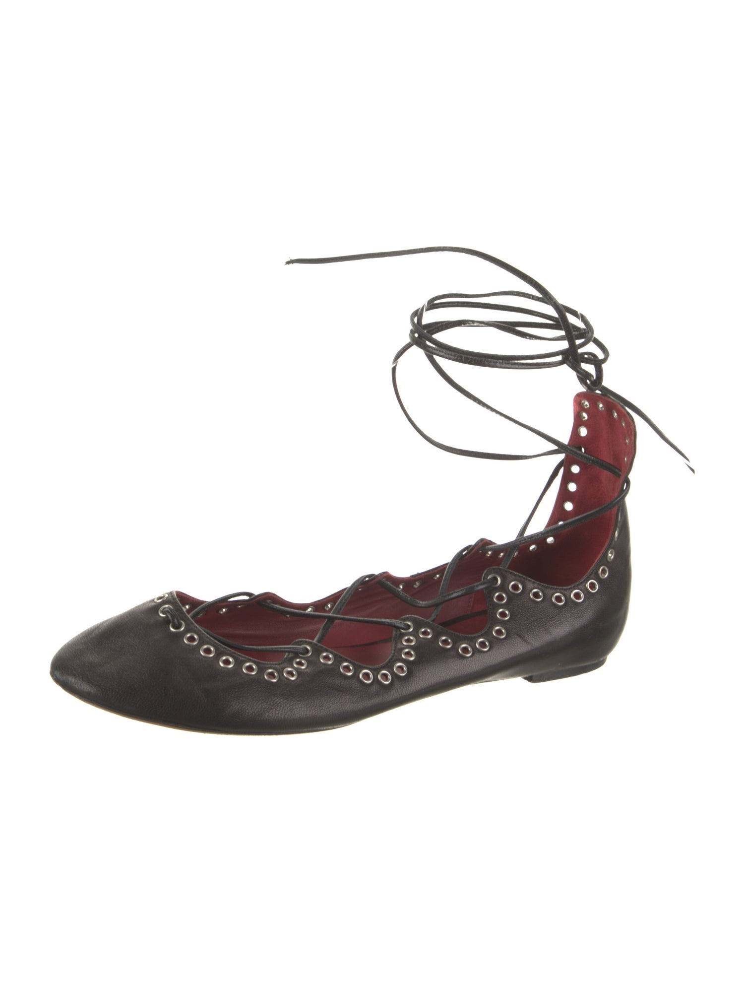 Isabel Marant Leather Studded Accents Flats