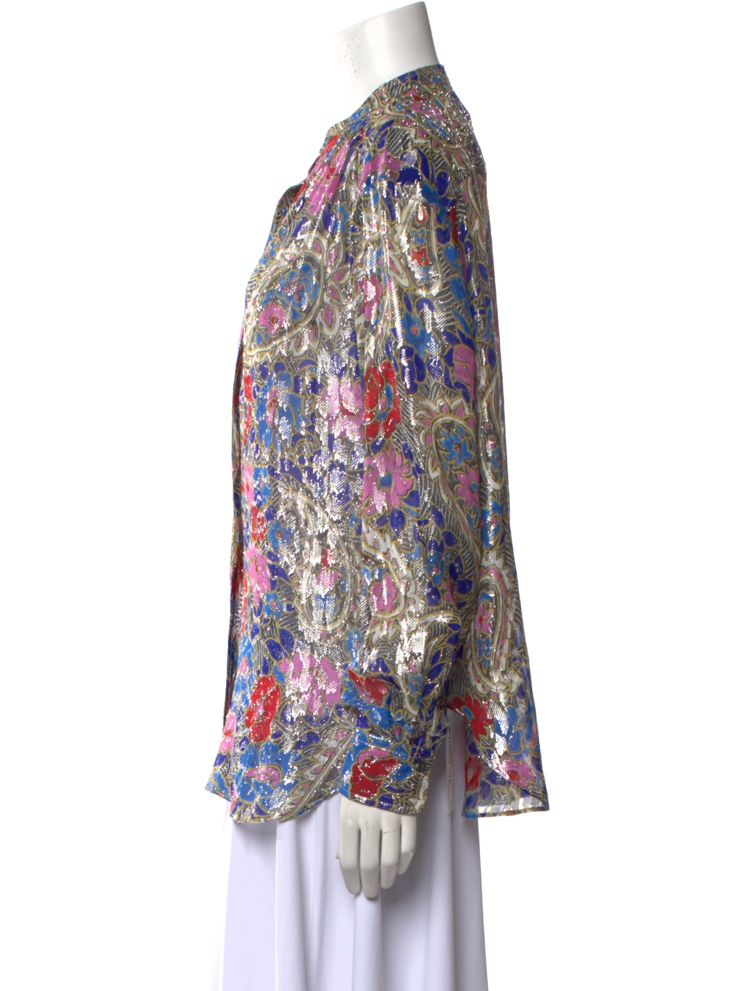 Isabel Marant Silk Floral Print Button-Up Top