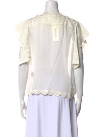 Isabel Marant Square Neckline Short Sleeve Blouse