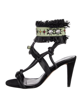 Isabel Marant Suede Printed Gladiator Sandals