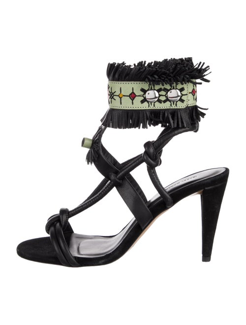 Isabel Marant Suede Printed Gladiator Sandals