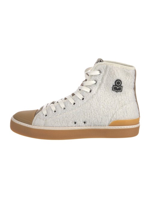 Isabel Marant Shearling Colorblock Pattern Sneakers