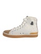 Isabel Marant Shearling Colorblock Pattern Sneakers