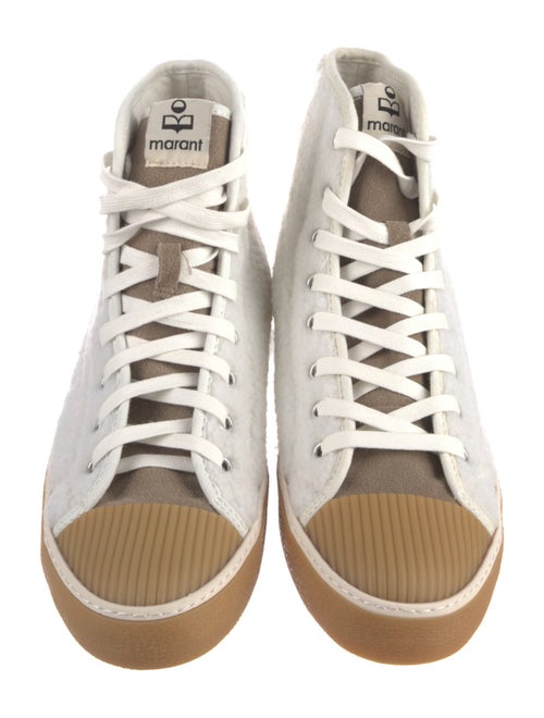 Isabel Marant Shearling Colorblock Pattern Sneakers