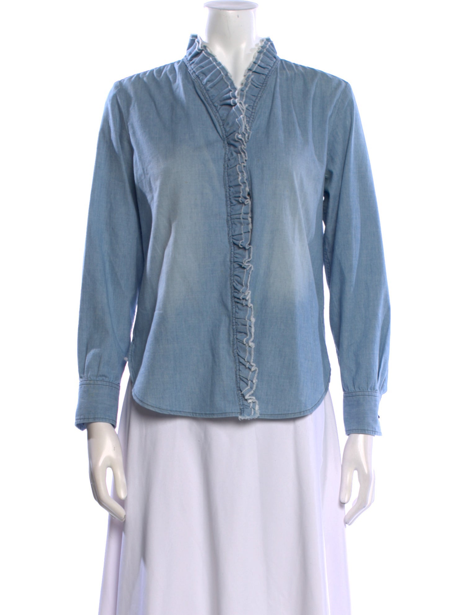 Isabel Marant V-Neck Long Sleeve Button-Up Top