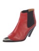 Isabel Marant Leather Colorblock Pattern Chelsea Boots