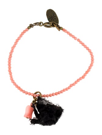 Isabel Marant Coral, Chiffon & Bead Charm Bracelet