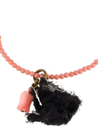 Isabel Marant Coral, Chiffon & Bead Charm Bracelet