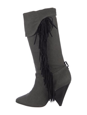 Isabel Marant Canvas Chain-Link Accents Boots