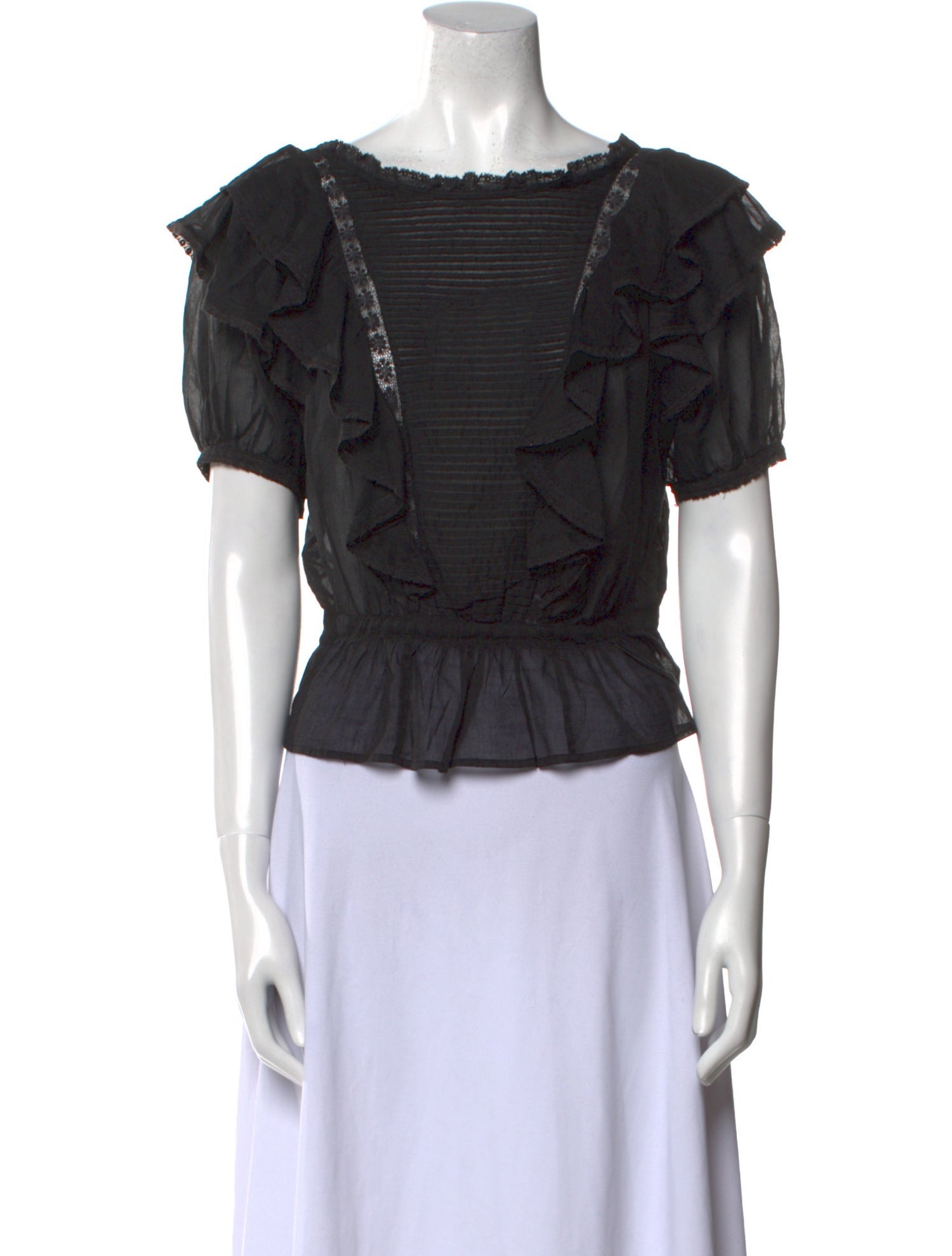 Isabel Marant Bateau Neckline Short Sleeve Crop Top