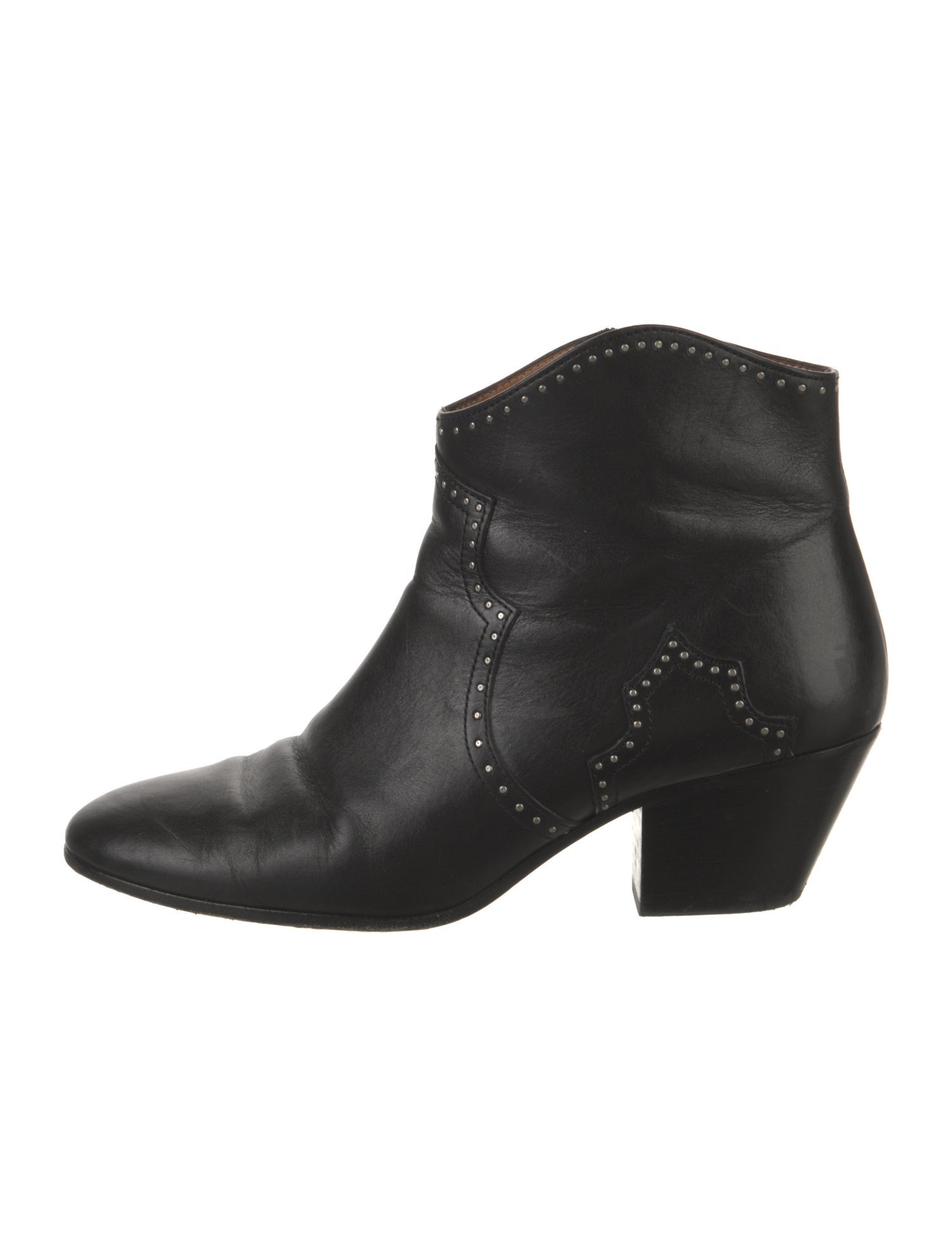 Isabel Marant Leather Studded Accents Western Boots