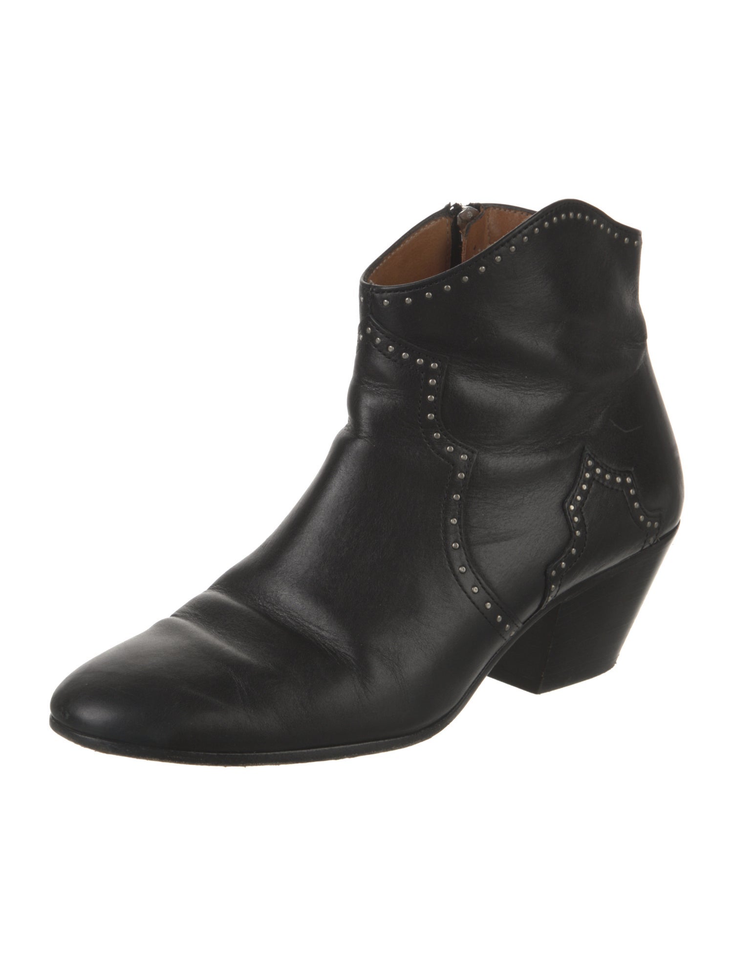 Isabel Marant Leather Studded Accents Western Boots