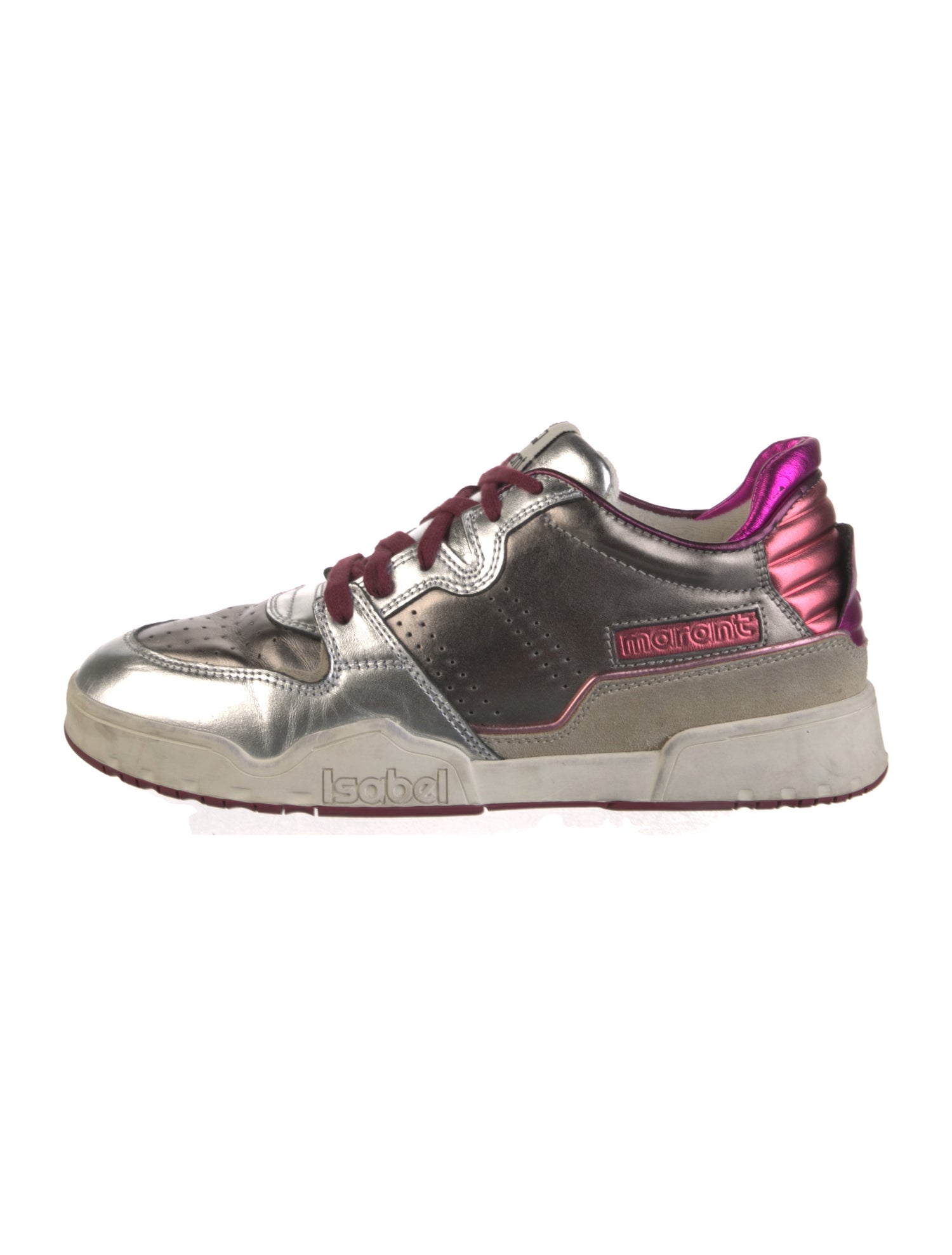 Isabel Marant Leather Colorblock Pattern Sneakers