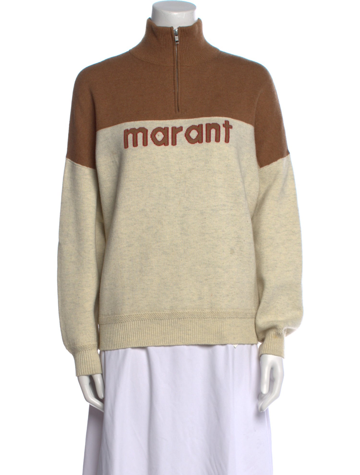 Isabel Marant Graphic Print Mock Neck Sweater