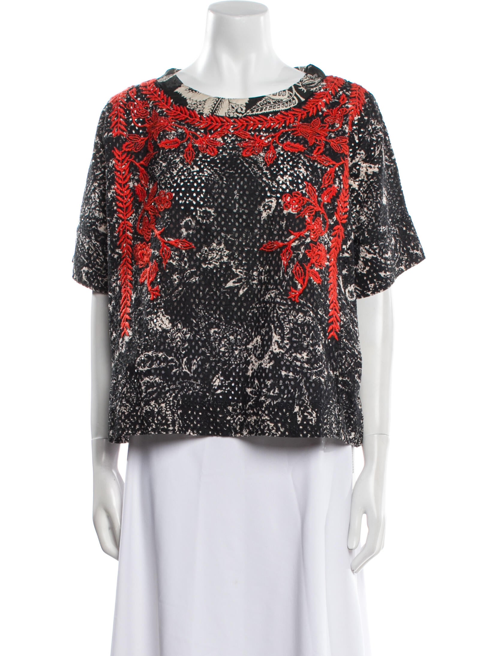 Isabel Marant Floral Print Bateau Neckline Blouse