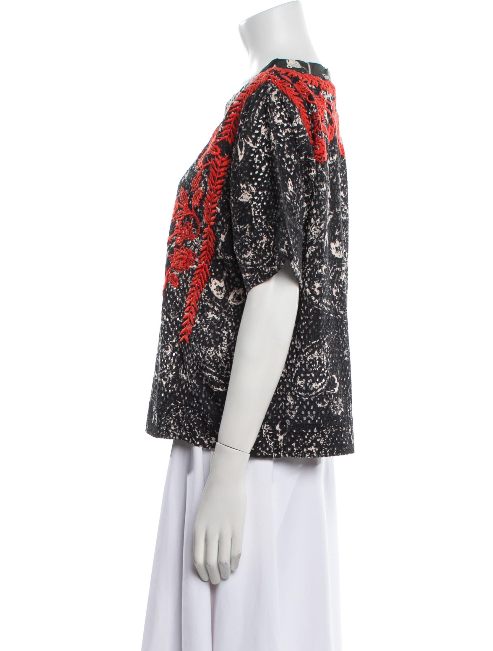 Isabel Marant Floral Print Bateau Neckline Blouse