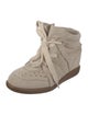 Isabel Marant Suede Whipstitch Trim Lace-Up Boots