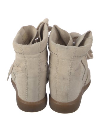 Isabel Marant Suede Whipstitch Trim Lace-Up Boots
