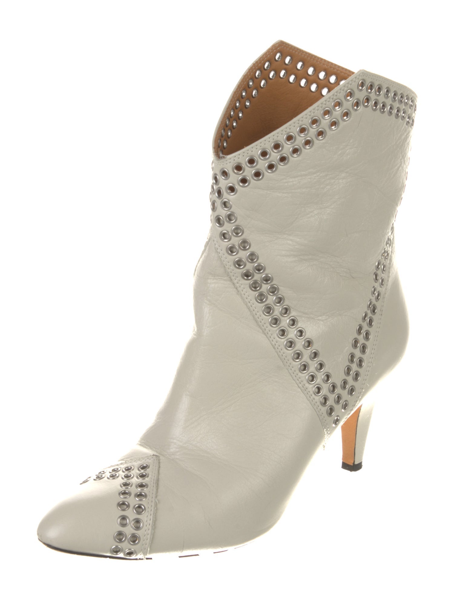 Isabel Marant Leather Studded Accents Boots