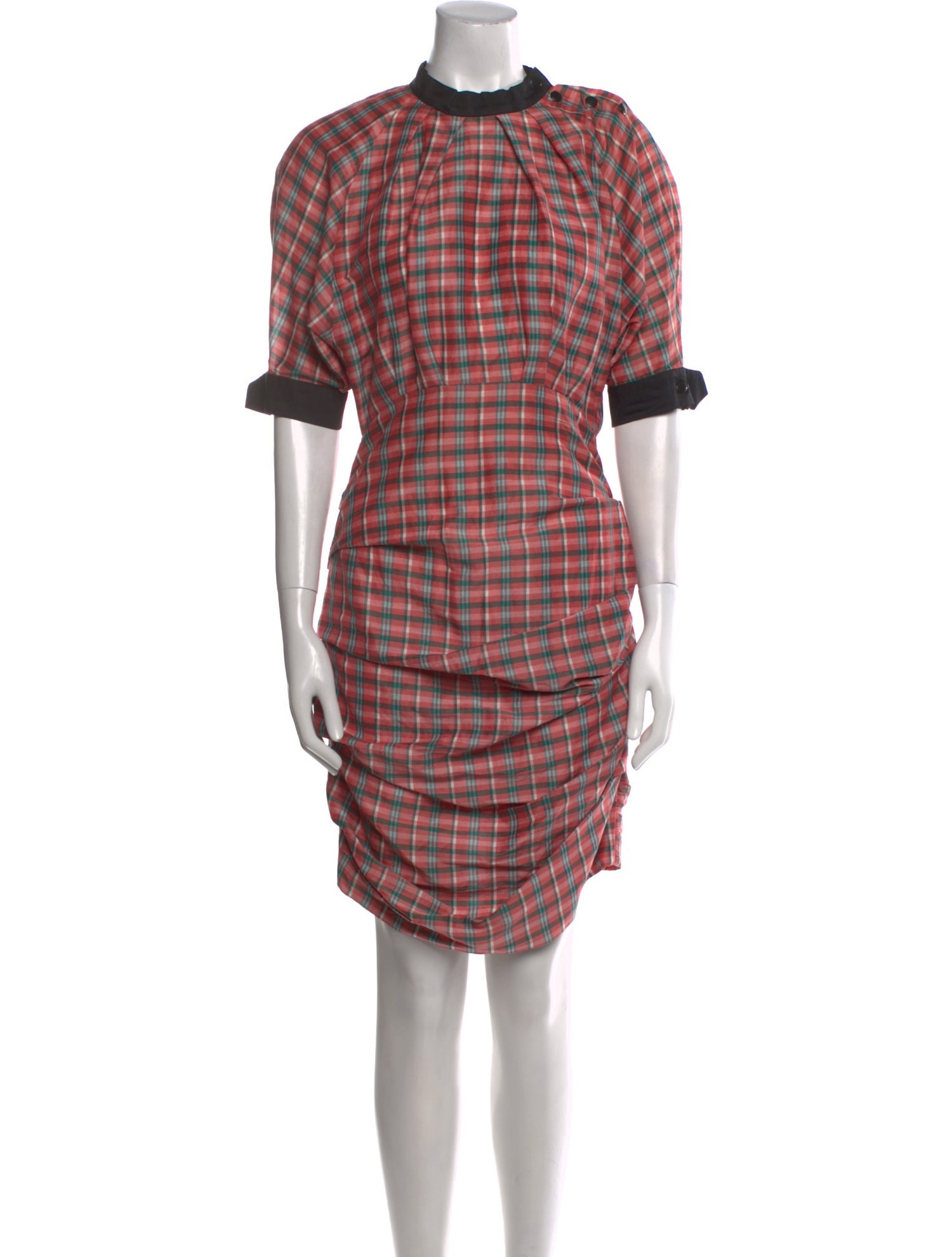 Isabel Marant Plaid Print Knee-Length Dress