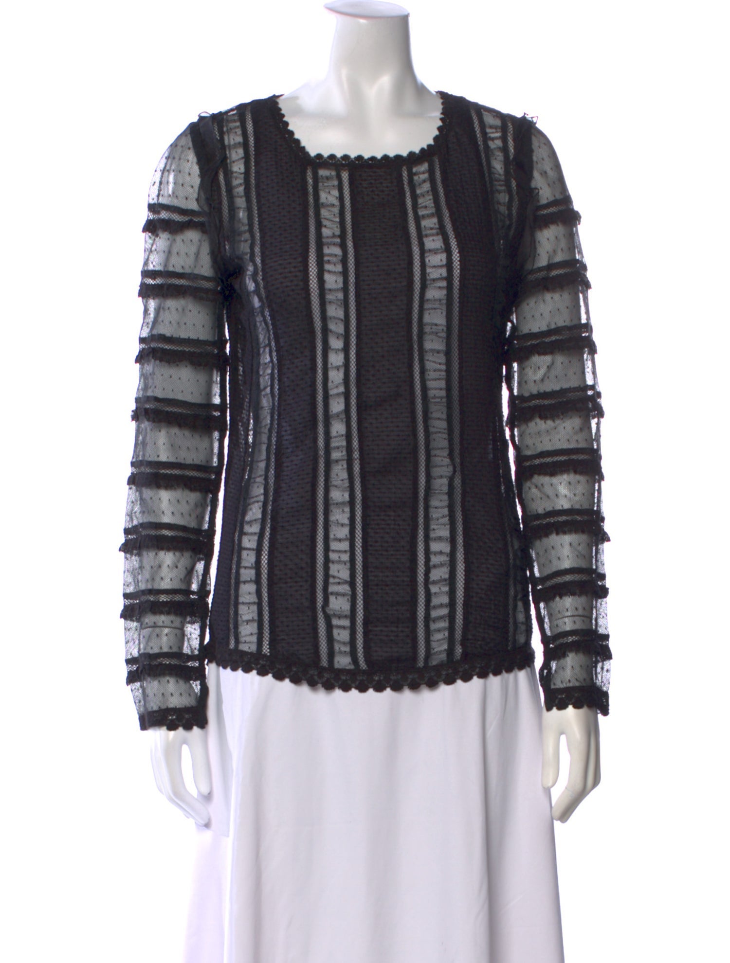 Isabel Marant Lace Pattern Square Neckline Blouse