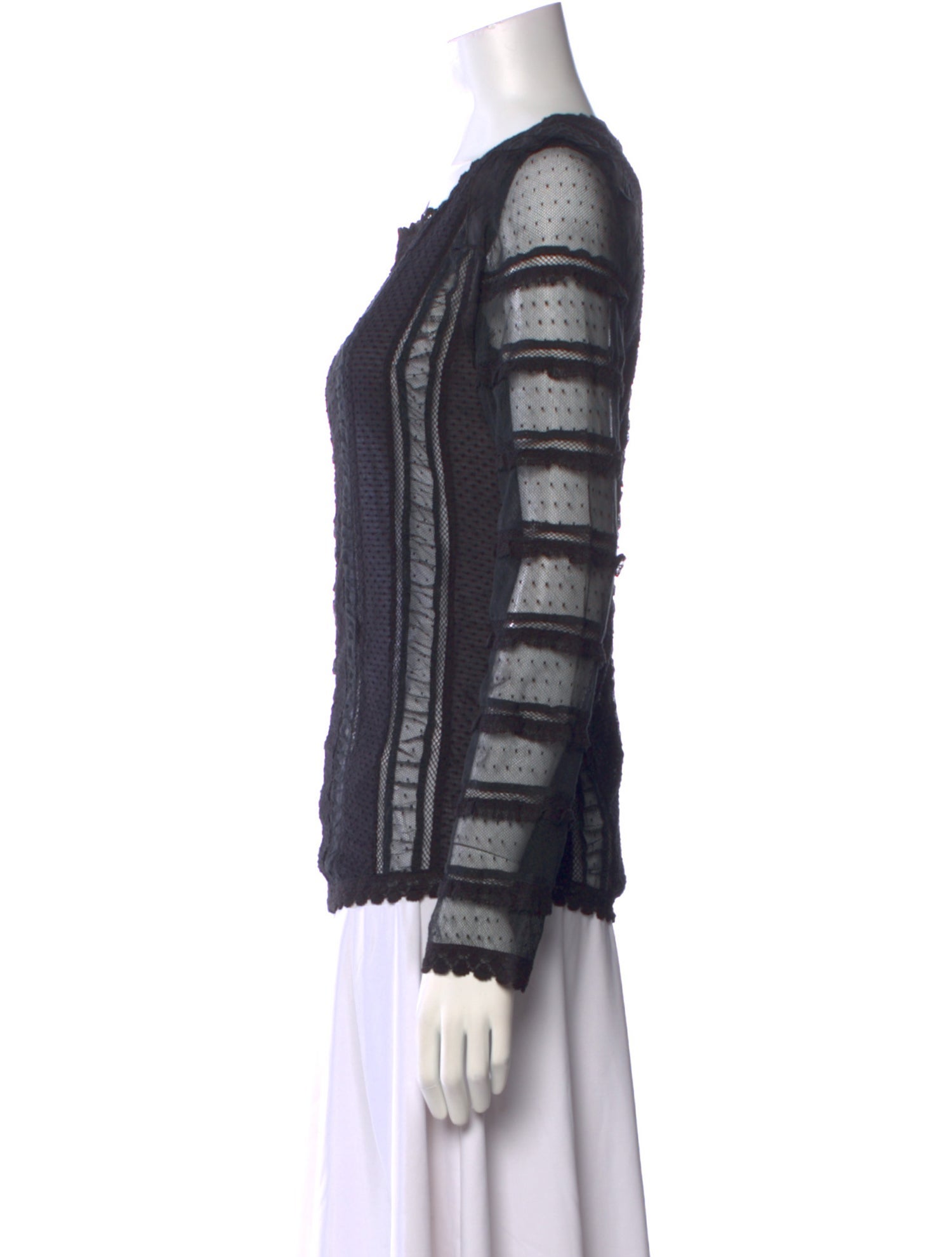 Isabel Marant Lace Pattern Square Neckline Blouse