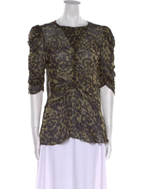 Isabel Marant Animal Print Crew Neck Blouse