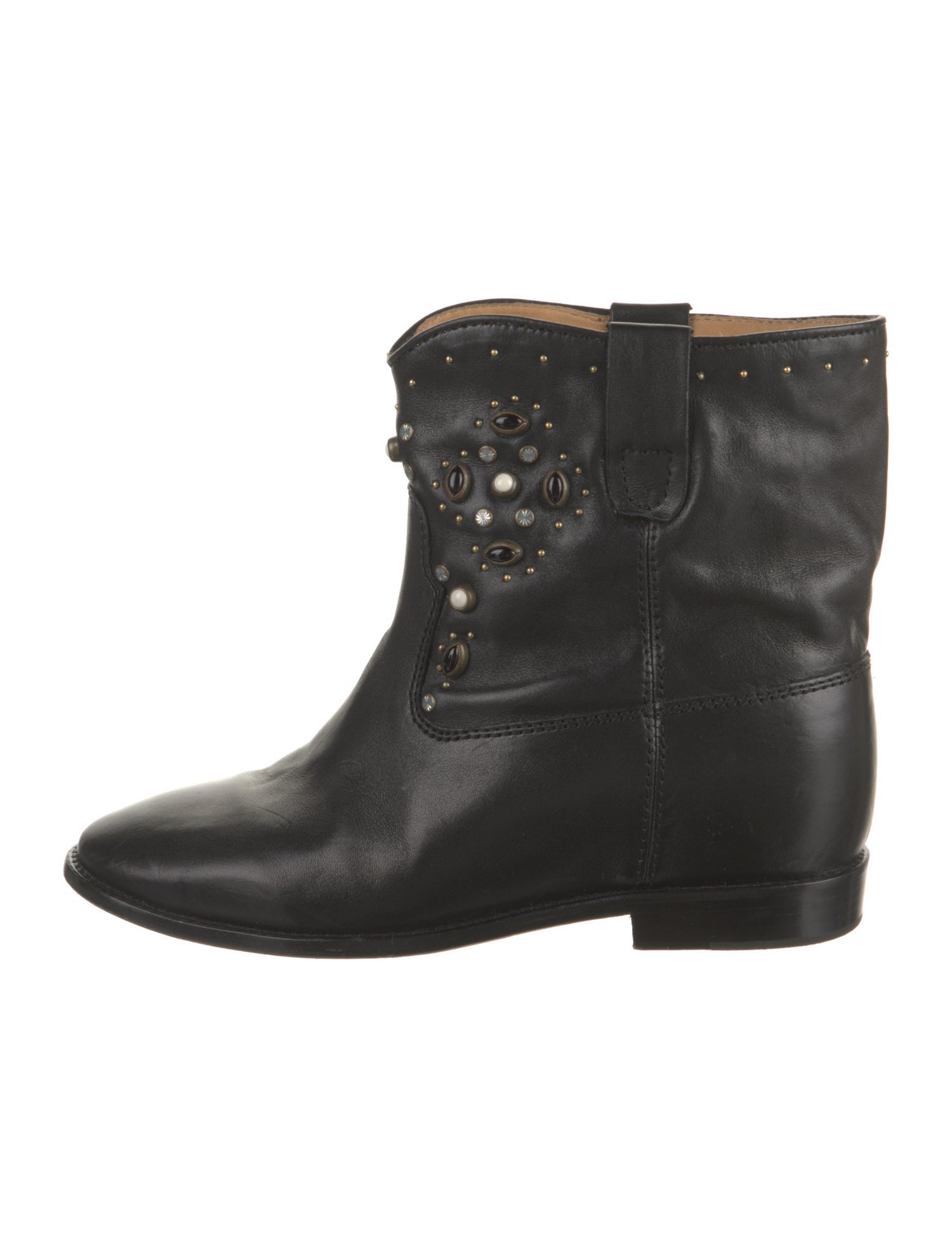 Isabel Marant Leather Studded Accents Combat Boots