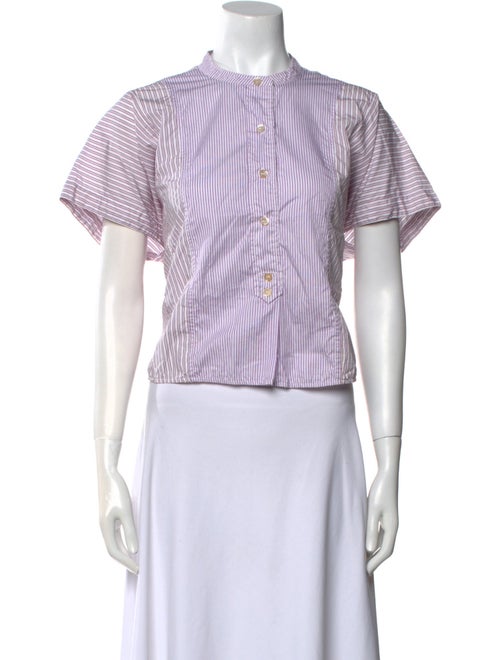 Isabel Marant Striped Mock Neck Crop Top