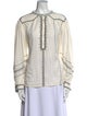 Étoile Isabel Marant Mock Neck Long Sleeve Button-Up Top