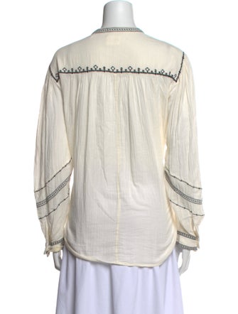 Étoile Isabel Marant Mock Neck Long Sleeve Button-Up Top