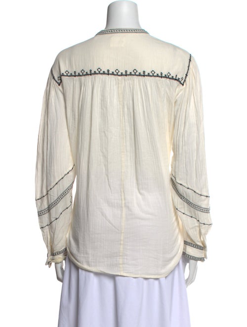 Étoile Isabel Marant Mock Neck Long Sleeve Button-Up Top