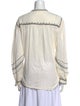 Étoile Isabel Marant Mock Neck Long Sleeve Button-Up Top