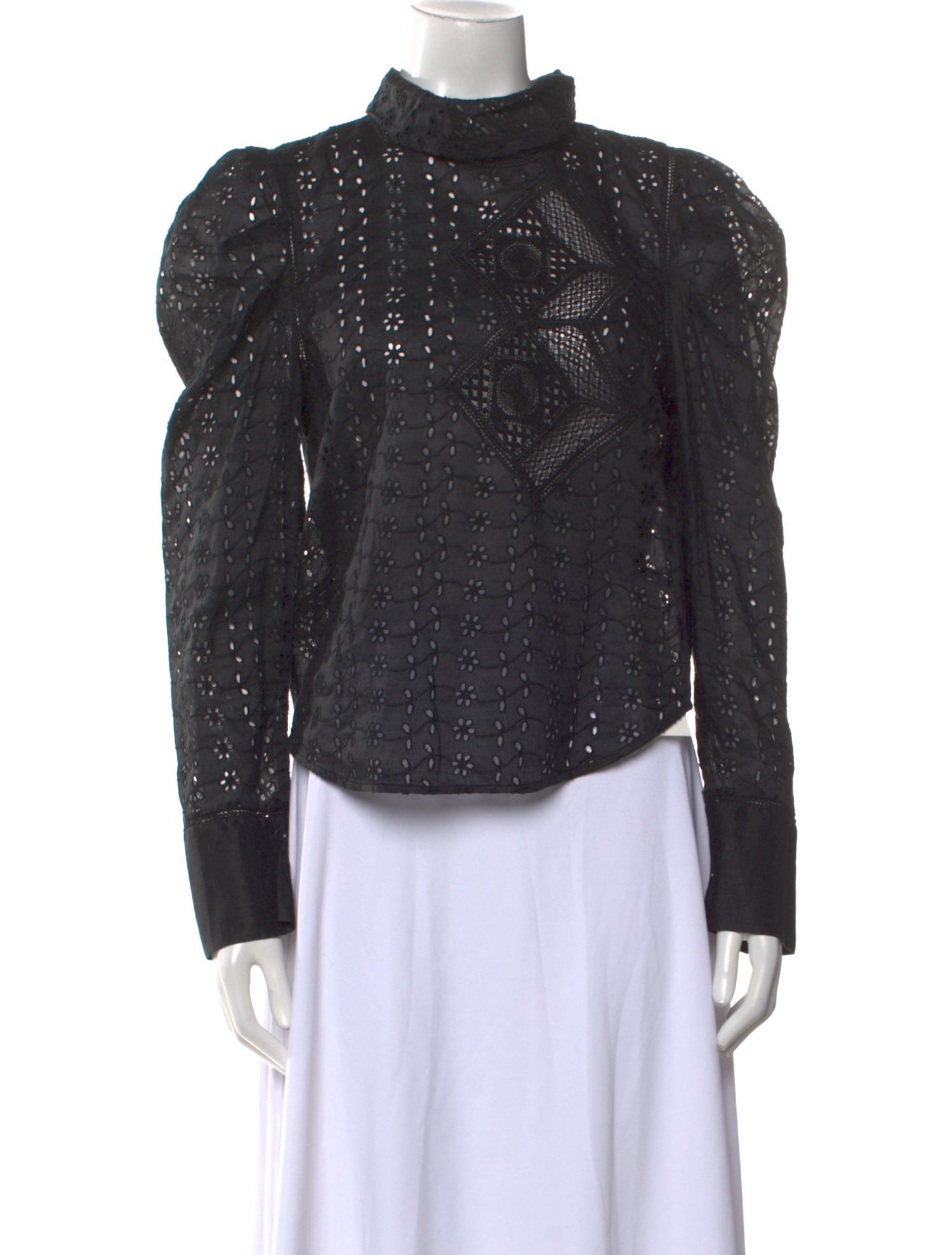 Isabel Marant Mock Neck Long Sleeve Blouse