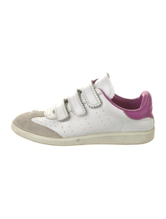 Isabel Marant Leather Colorblock Pattern Sneakers
